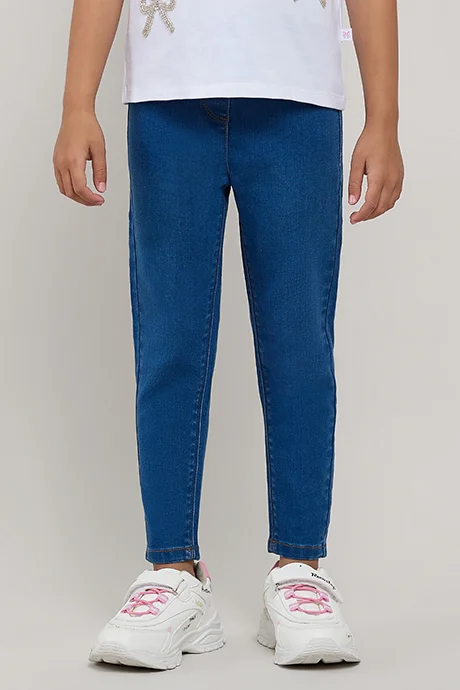 R&B Faded Jeggings with Elastic Waist