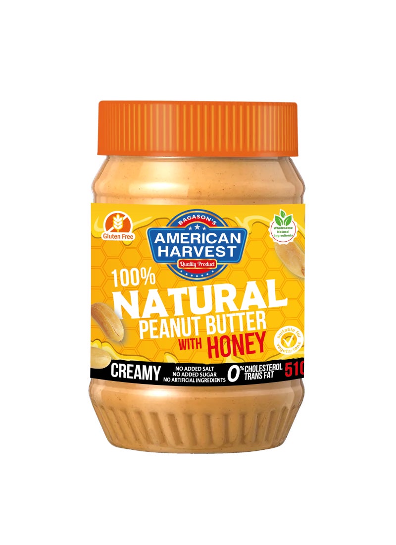 أمريكان هارفست أمريكان هارفيست زبدة الفول السوداني الكريمية - طبيعية بالكامل مع العسل 510 جرام None - Image 1