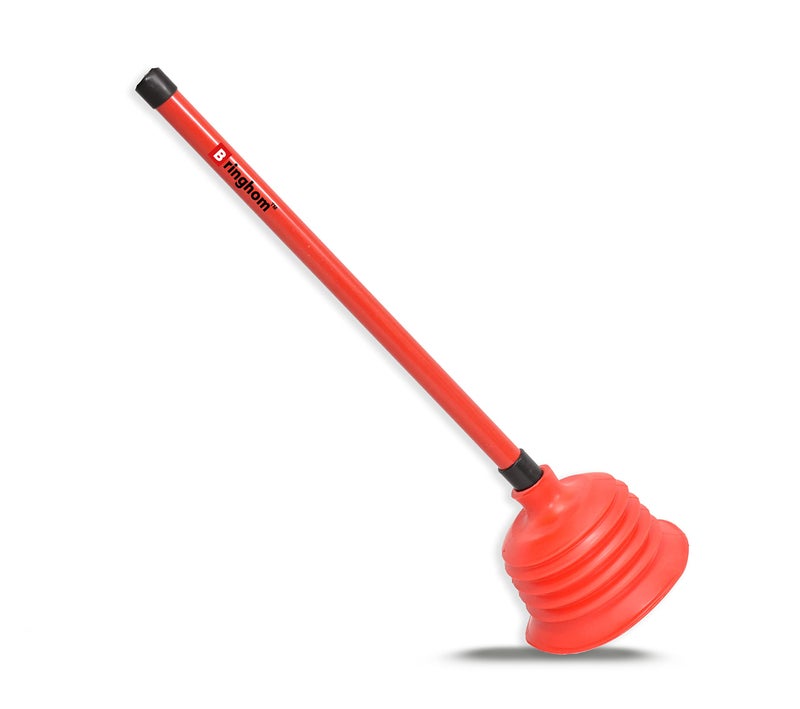 Bringhom Strong Toilet Plunger Un-Blocker Drain Cleaning Big Suction Plunger for Multi Purpose Channel Cleaning Kitchen Sink, Toilet, Bathroom (1Pc, Rubber) - Image 5