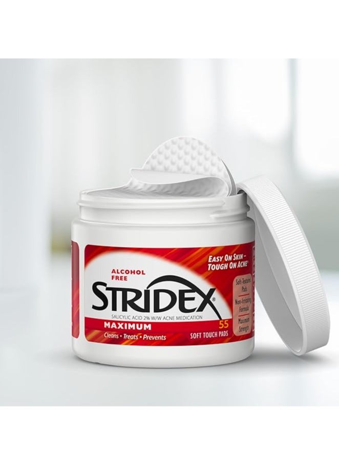 Stridex Stridex Maximum, Medicated Acne Soft Touch Pads, 55 count, Alcohol Free  - Image 3