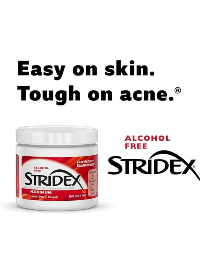 Stridex Stridex Maximum, Medicated Acne Soft Touch Pads, 55 count, Alcohol Free  - Image 5