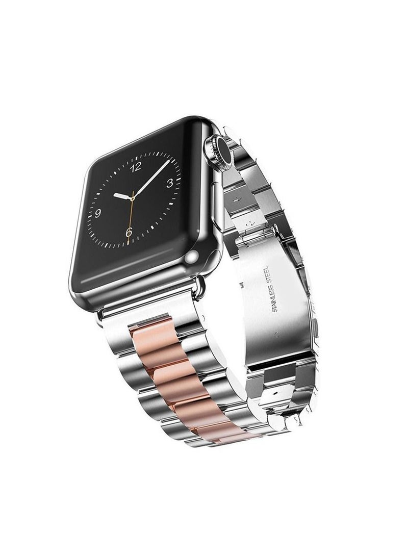 Metal Bands Compatible with Apple Watch Band 45mm, Stainless Steel Magnetic Absorption Strap, Wristband for iWatch Band for Apple Watch Series 7/ - Image 1
