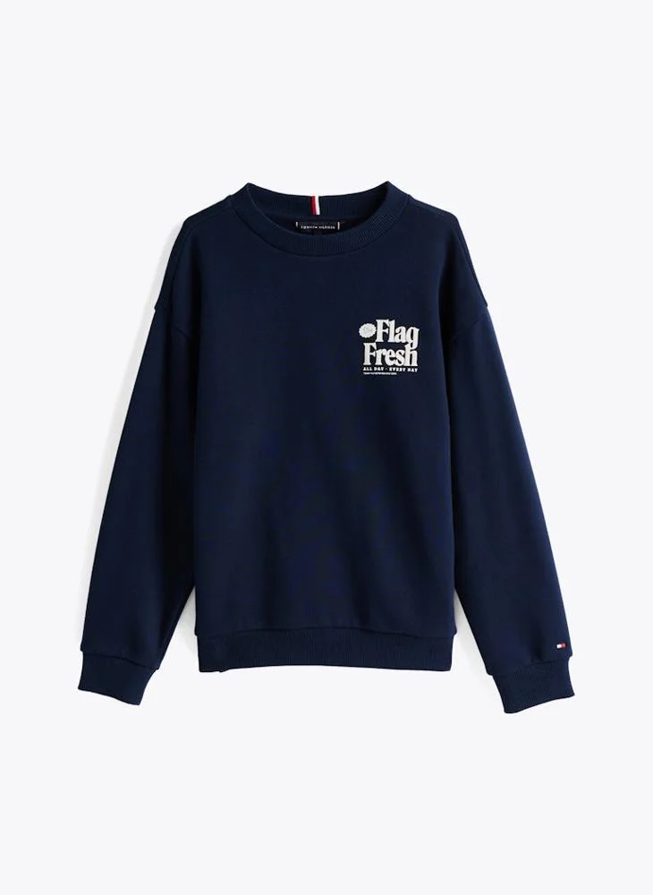 TOMMY HILFIGER Kids Fun Flag Print Sweatshirt