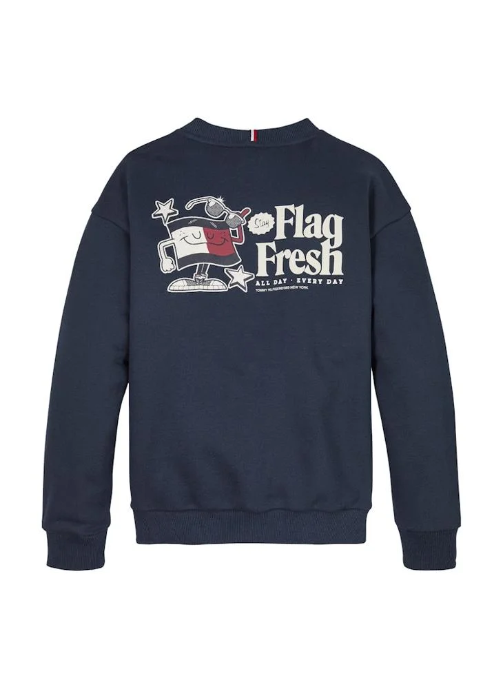 TOMMY HILFIGER Kids Fun Flag Print Sweatshirt