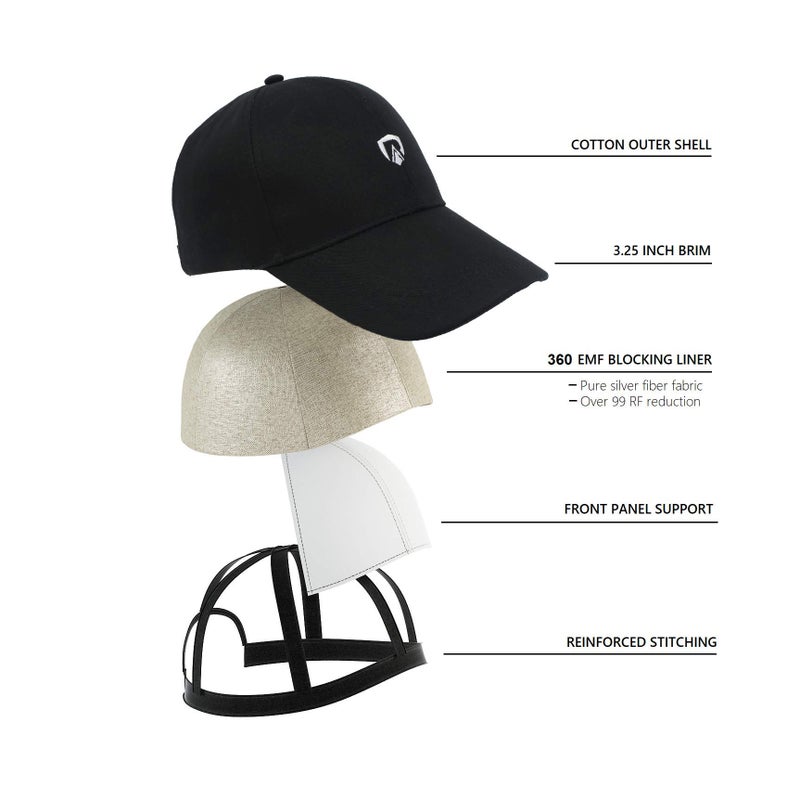 RadiArmor قبعة RadiArmor لحجب EMF – قبعة unisex مع بطانة لحجب EMF تحجب أكثر من 99% من إشعاع RF عالي التردد باللون الأسود - Image 4