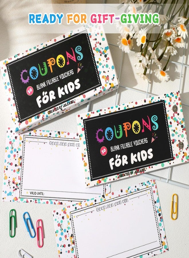 JULEASEL Coupon Book for Kids, 30 Blank Fillable Gift Vouchers for Boys and Girls, Blank Coupons to Fill In Your Own Gift Ideas, 300gsm - Image 4