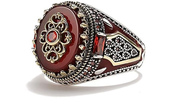 RUVEE Men's Turkish Stainless Steel Religious Ring – Metallic Plated Statement Jewelry for Men & Boys - Image 2