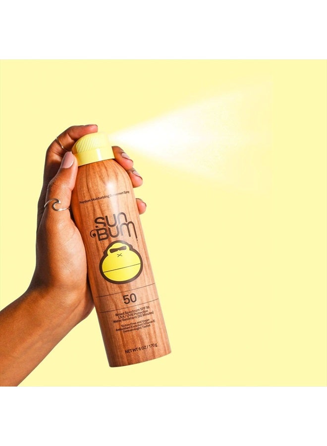 Sun Bum Original SPF 50 Sunscreen Spray |Vegan and Hawaii 104 Reef Act Compliant (Octinoxate & Oxybenzone Free) Broad Spectrum Moisturizing UVA/UVB Sunscreen with Vitamin E | 6 oz - Image 2