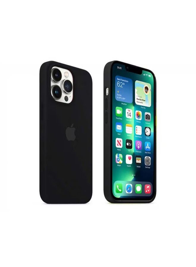 Silicone Protector Cover For Iphone 14 Pro Case 6.1 inch Black  - Image 4