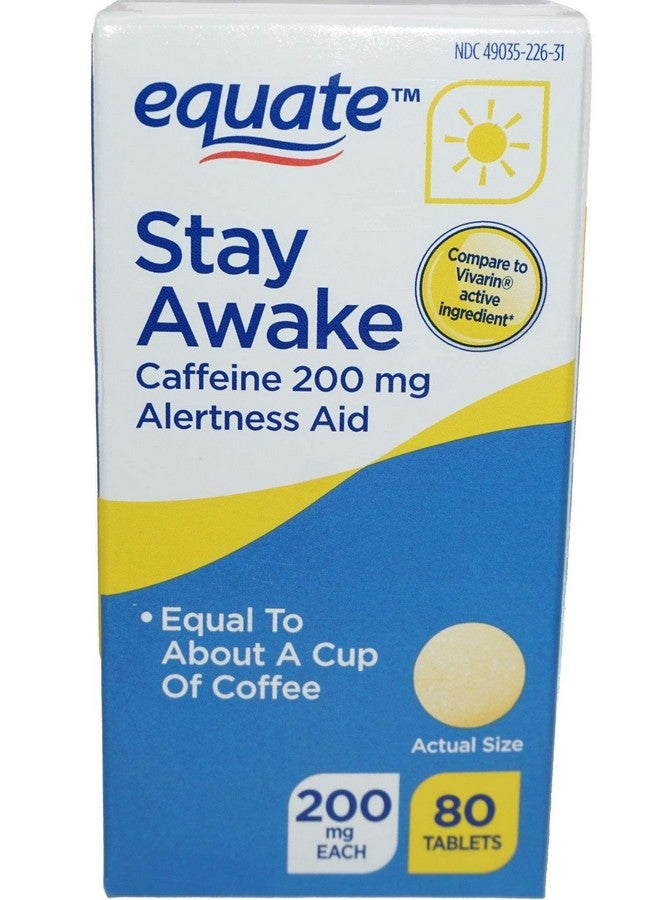 Equate إيكويت - ابق مستيقظًا - مساعد اليقظة مع الكافيين | قوة قصوى | يقلل التعب - 80 قرص 200 ملغ (عبوة من 2) (2) - Image 1