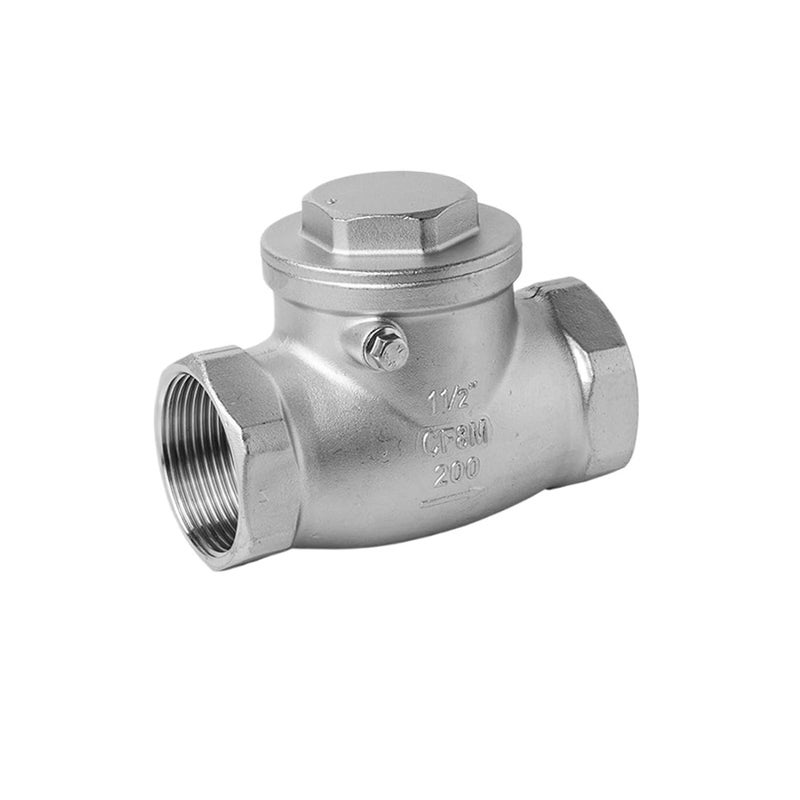 304 Stainless Steel Swing Check Valve DN25 Horizontal Threaded One Way Valve 201 Material Quality - Image 1