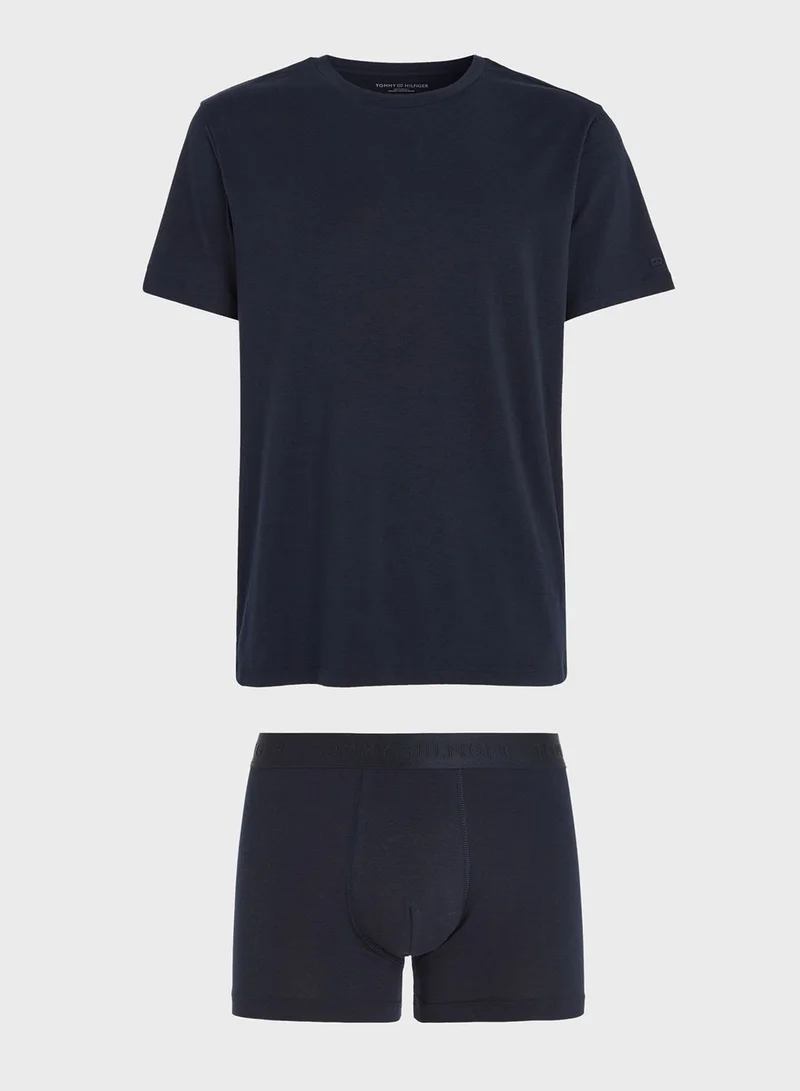 TOMMY HILFIGER Essential Crew Neck T-Shirt And Pyjama Set