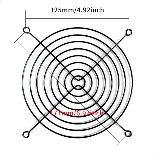 TBWHL 5pcs 140mm Wire Black Fan Grill Guard for Axial Brushless Fan - Durable Steel Mesh Protective Cover, Anti Finger Protection, Easy Installation, Universal Fit for 140mm Axial Fans - Image 3