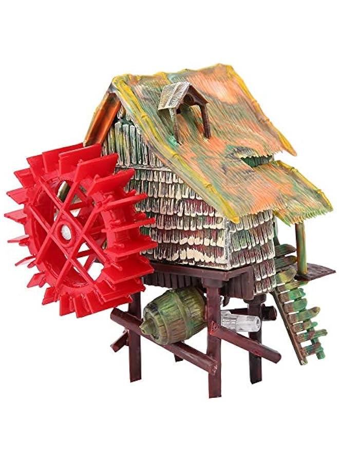Generic Vividly color Resin Aquarium Large Water Wheel Landscaping, Fish Ornaments, Rotatable for aquarium fish (Small waterwheel) - Image 2
