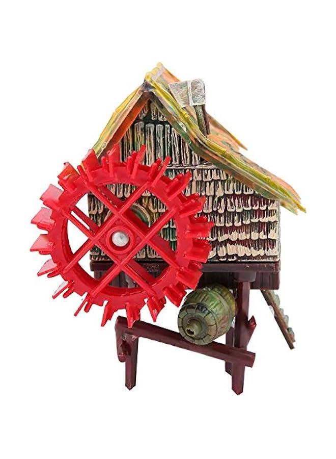 Generic Vividly color Resin Aquarium Large Water Wheel Landscaping, Fish Ornaments, Rotatable for aquarium fish (Small waterwheel) - Image 3