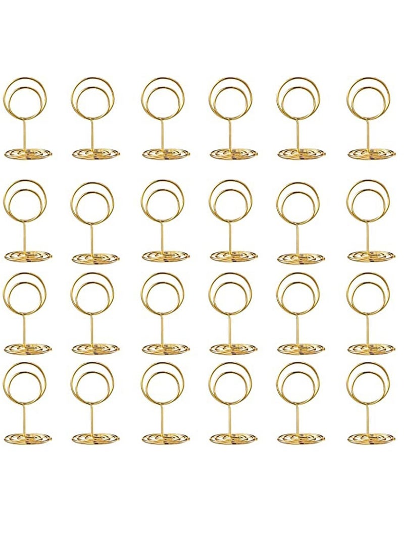Y&D - 24 pcs Place Card Holder Memo Clip Photo Table Number Gold Holder, Stand, Paper Menu Stand - Image 1