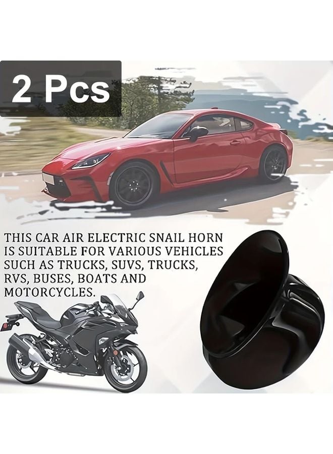2 Red Motorcycle Snail Horn High Low Frequency Loud Sound Alert Horn No Battery Required - Image 4