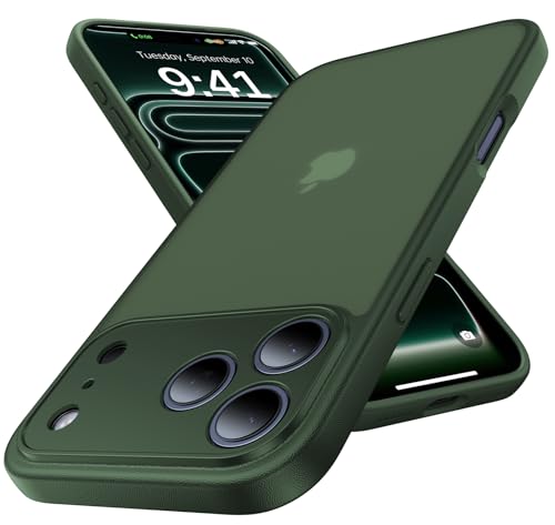 Shiiuou for iPhone 17 Pro Max Case, [Ribbed Non-Slip Sides] [Military-Grade Drop Protection] [Full Camera Protection] Anti-Yellow Soft-Touch Shockproof Slim Phone Case for iPhone 17 Pro Max, Forestgreen - Image 1