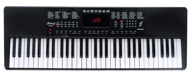 Juarez Octavé JRK660MDKL 61 Keys Electronic Teaching Keyboard Piano with MIDI |Key Lights | Key Note Stickers |Music Sheet Stand| 200 Rhythms | 200 Timbres |40 Demos|8 Percussions, With MIC - Image 3