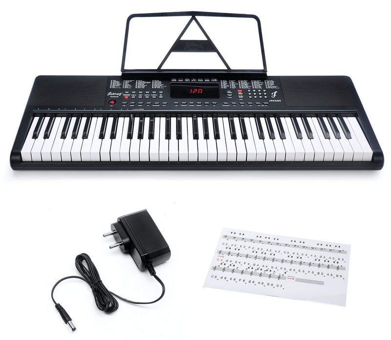Juarez Octavé JRK660MDKL 61 Keys Electronic Teaching Keyboard Piano with MIDI |Key Lights | Key Note Stickers |Music Sheet Stand| 200 Rhythms | 200 Timbres |40 Demos|8 Percussions, With MIC - Image 4