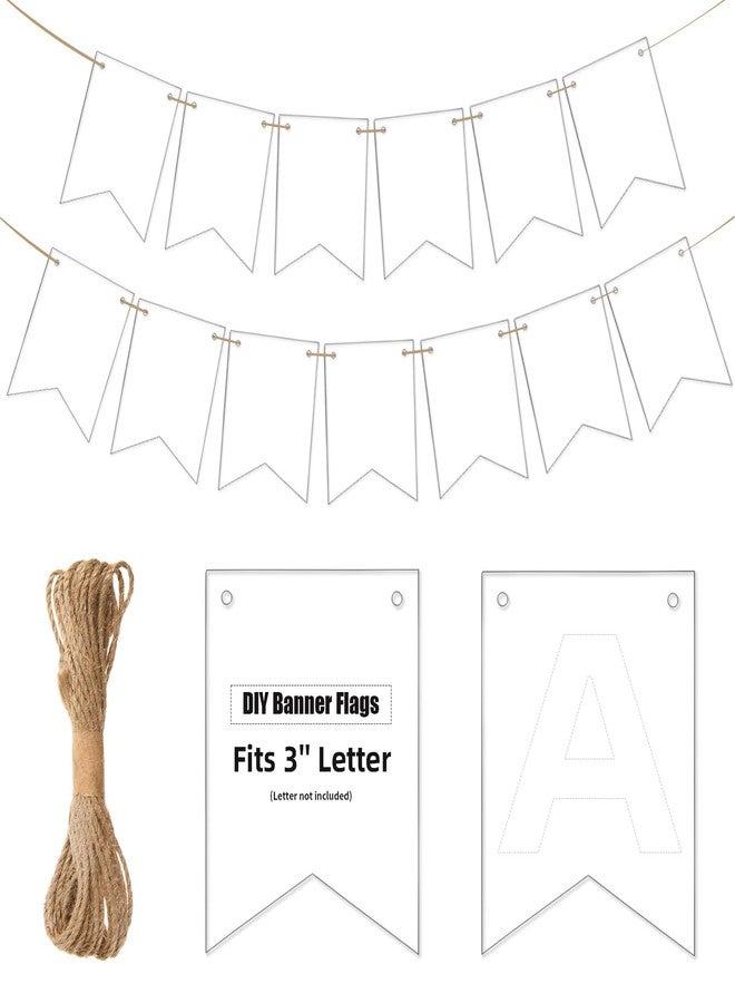 MixTeach 120 pcs White Paper DIY Banner Flags - Image 1