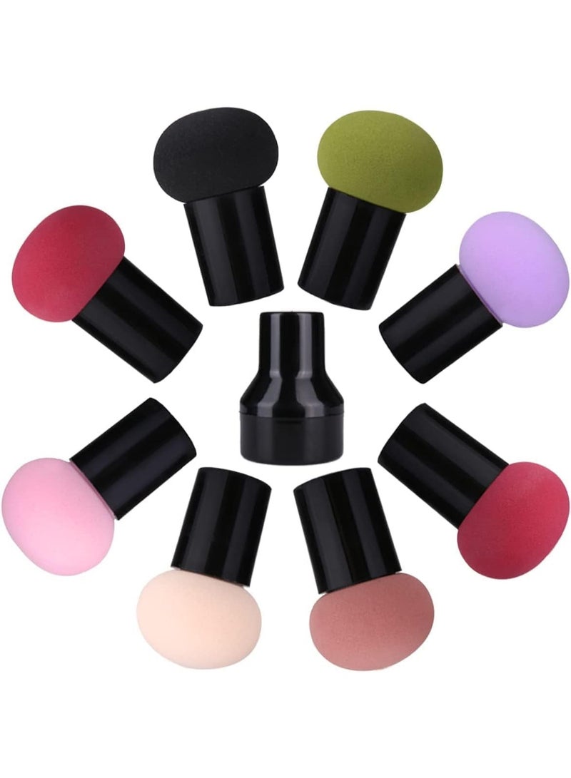 8 Pcs Mushroom Foundation Powder Puff, Makeup Sponge Kit Blender Puff with Handle, Makeup Beauty Tool for Foundation, Concealer and Powder, Wet and Dry Dual-Use Makeup Puff - Image 2