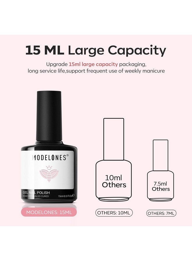 موديل ونز طلاء أظافر جل وردي 15 مللي جل أظافر وردي للأطفال نقع قبالة الأشعة فوق البنفسجية علاج جل طلاء الأظافر لفن الأظافر لتقوم بها بنفسك مانيكير في المنزل 0.5 أوقية جل هدية للنساء - Image 5