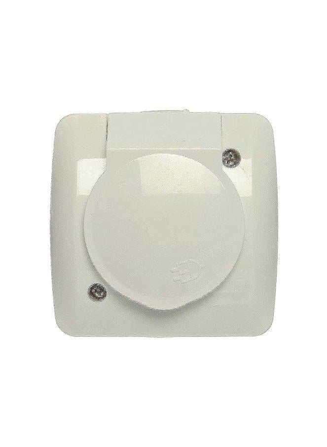 مقبس خارج الحائط تركى بغطاء - ابيض - Image 1