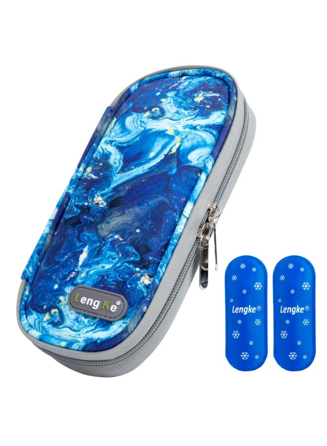 SOLARAE Insulin Cooler Travel Case TSA Approved, Insulin Travel Case for Insulin Pen, Insulin Supplies, Medication Travel Case for Travel Daily Life, Insulin Pen Cooler Travel Case (Blue) - Image 1