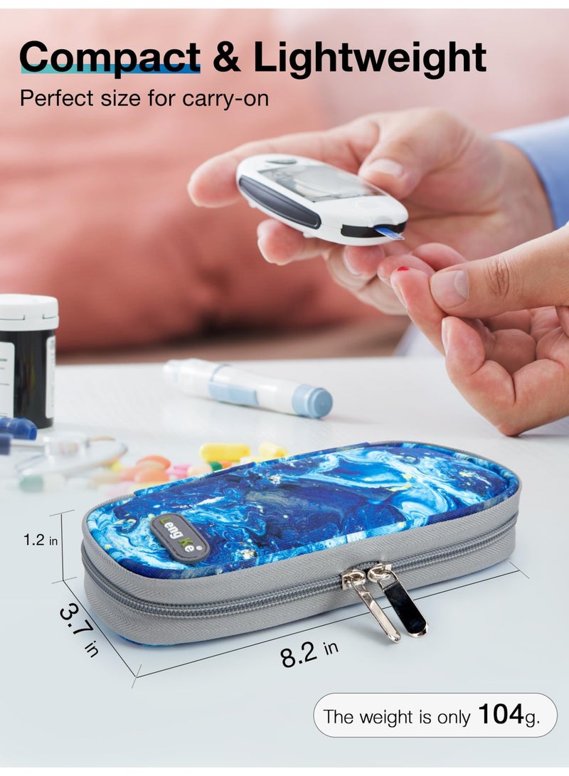 SOLARAE Insulin Cooler Travel Case TSA Approved, Insulin Travel Case for Insulin Pen, Insulin Supplies, Medication Travel Case for Travel Daily Life, Insulin Pen Cooler Travel Case (Blue) - Image 3