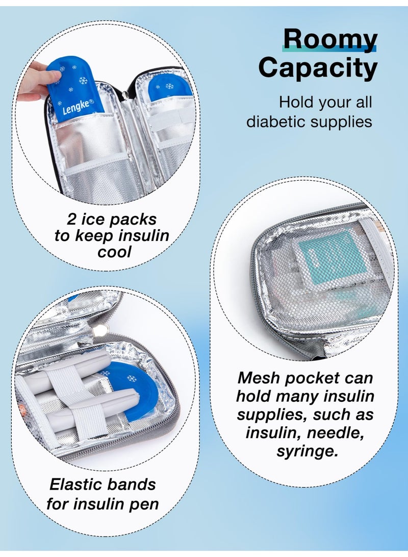 SOLARAE Insulin Cooler Travel Case TSA Approved, Insulin Travel Case for Insulin Pen, Insulin Supplies, Medication Travel Case for Travel Daily Life, Insulin Pen Cooler Travel Case (Blue) - Image 4