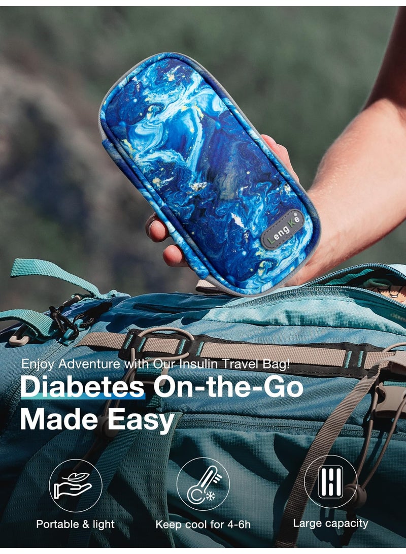 SOLARAE Insulin Cooler Travel Case TSA Approved, Insulin Travel Case for Insulin Pen, Insulin Supplies, Medication Travel Case for Travel Daily Life, Insulin Pen Cooler Travel Case (Blue) - Image 2