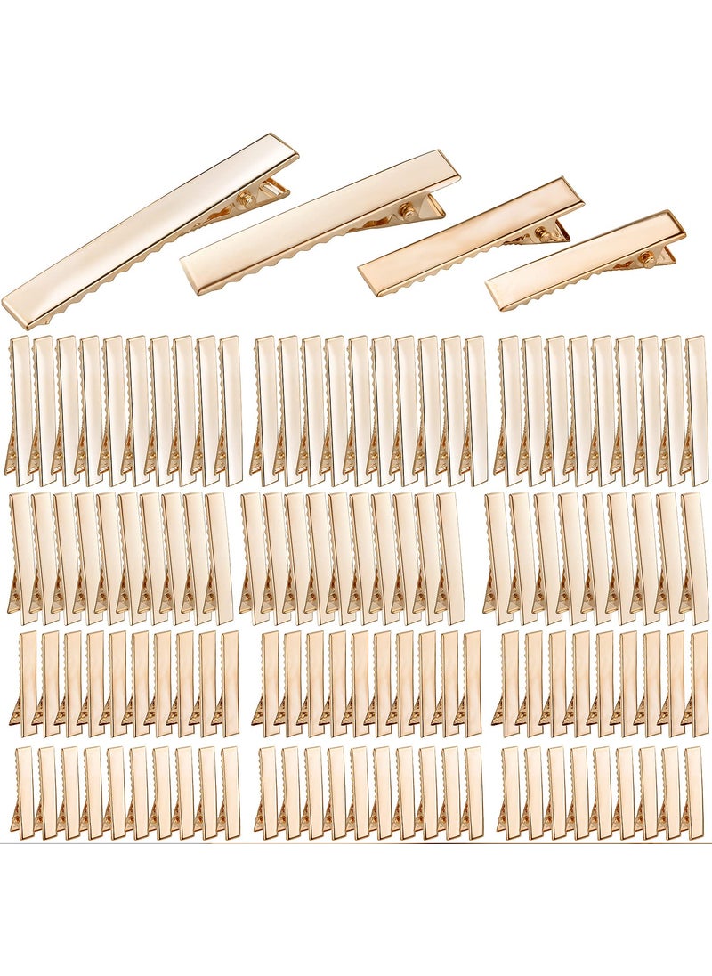 BronaGrand Duck Bill Hair Clips 120pcs Gold Alligator Bow Clips Metal Single Prong Hair Curl Clips Flat Alligator Clips for Hair Styling Accessories or DIY Projects 