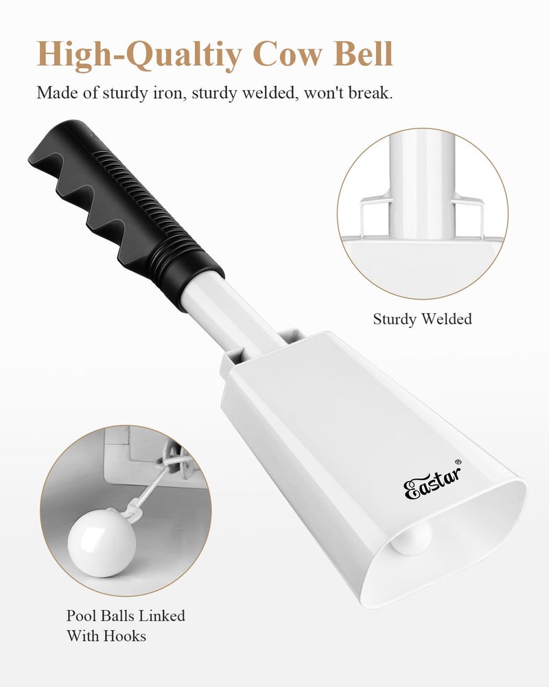 Eastar Cow Bell with Handle, 2 Pack Cowbells for Sporting Events, 10 Inch Cowbells Noise Makers Cheering Bell for Football Games, Stadiums, Halloween Gifts, White - Image 5