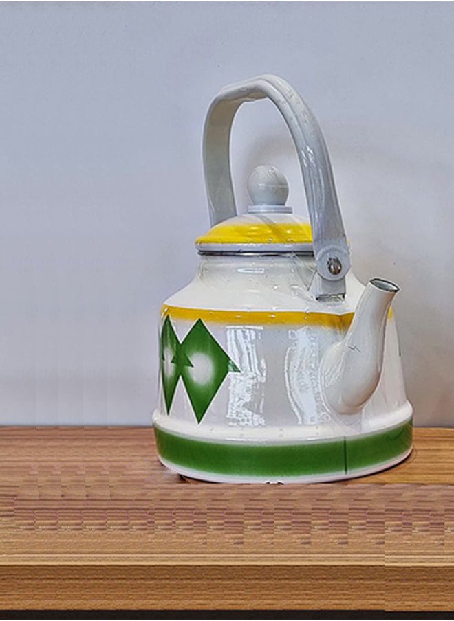 Multi-coloured jug for tea and milk, with an elegant touch.