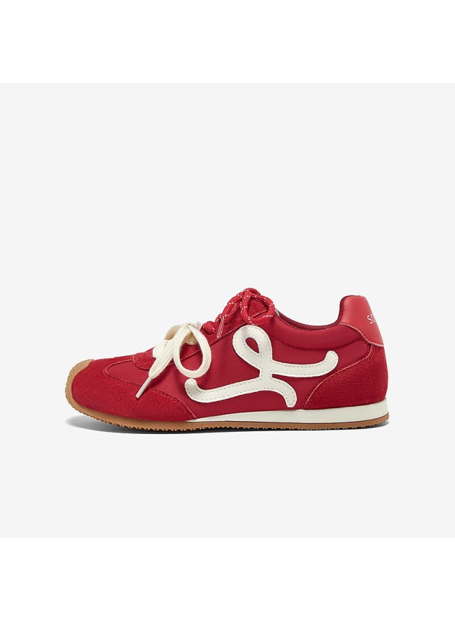 Basto Small Candy Color Height Increasing German Training Shoes Tilt Head Casual Agan Shoes Women Red Size 40 - Image 1