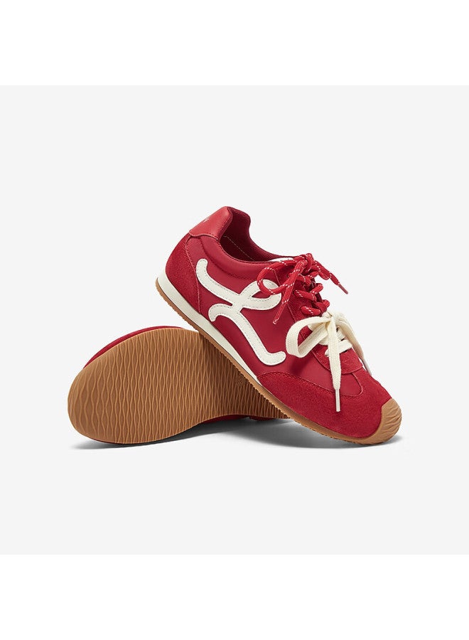 Basto Small Candy Color Height Increasing German Training Shoes Tilt Head Casual Agan Shoes Women Red Size 40 - Image 3