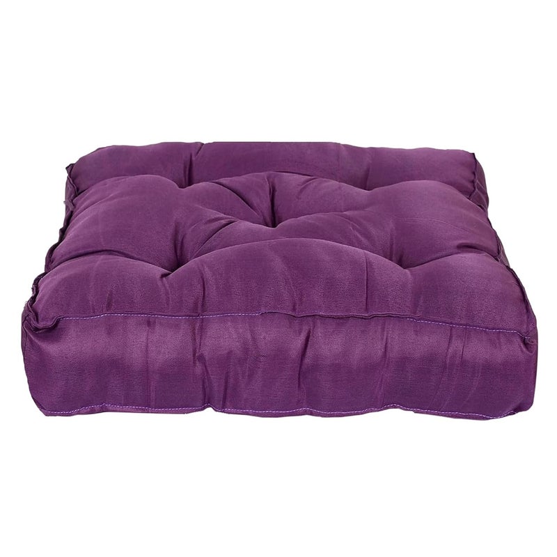 Kuber Industries Chair Pad | Seat Cushion for Car, office | Microfiber Square Sitting Cushion | Relax Back Chair Pad | Plain Cushion for Chair | 18x18 Inch | Purple - Image 5