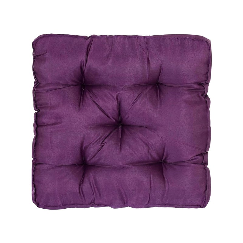 Kuber Industries Chair Pad | Seat Cushion for Car, office | Microfiber Square Sitting Cushion | Relax Back Chair Pad | Plain Cushion for Chair | 18x18 Inch | Purple - Image 4
