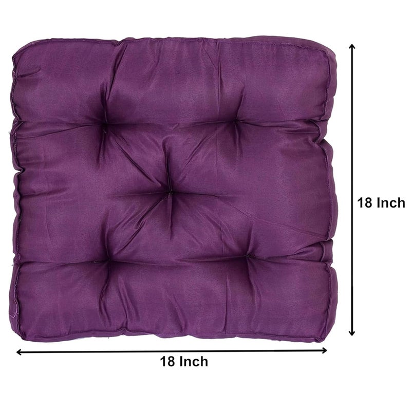 Kuber Industries Chair Pad | Seat Cushion for Car, office | Microfiber Square Sitting Cushion | Relax Back Chair Pad | Plain Cushion for Chair | 18x18 Inch | Purple - Image 3