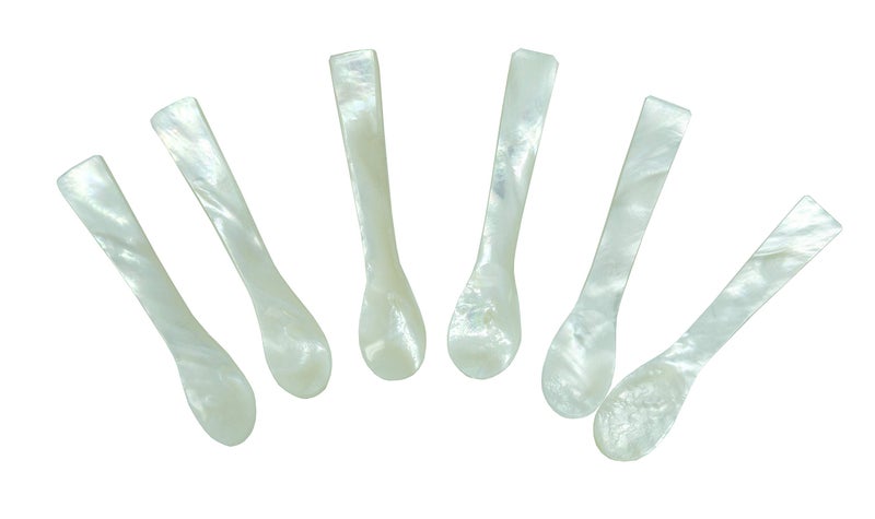 B&M Handicraft Set of 6 Hand craft Mother of pearl caviar spoon 6 QTY 25 Inches 