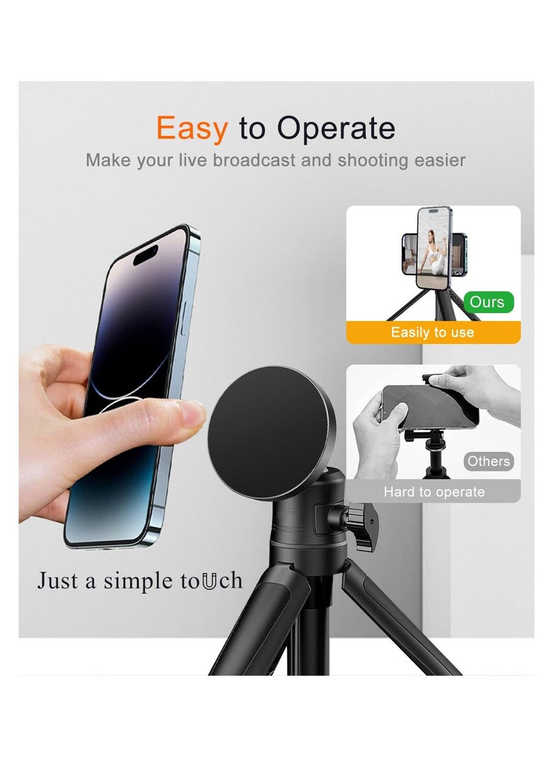 Generic - Magnetic Tripod Phone Mount Adapter, with 1/4"-20 Hole Compatible with MagSafe for iPhone 15 14 13 12 Plus Pro Max Mini, Ultralight Magnetic Phone Holder for Tripod, Magsafe Case, Selfie Stick - Image 1
