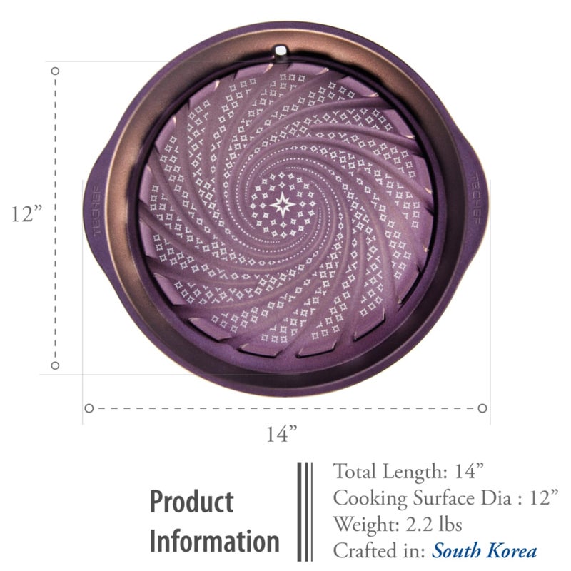 TECHEF - Stovetop Indoor Korean BBQ Nonstick Grill Pan, KBBQ Grill Pan, PFOA-Free, Dishwasher Oven Safe, Made in Korea Color: Purple - Image 3