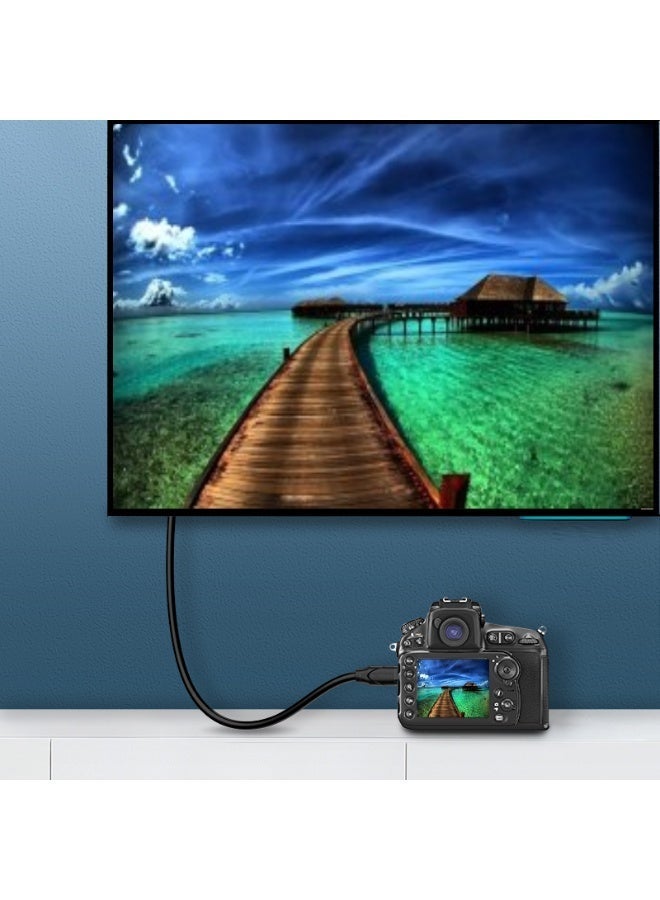 فوجيشكا كابل من  مايكرو اتش دي ام أي الى اتش دي ام أي, 4 كي, بطول 3 متر – يدعم دقة 4K – طرفين ذكر إلى ذكر – لنقل الفيديو والصوت عالي السرعة - Image 3