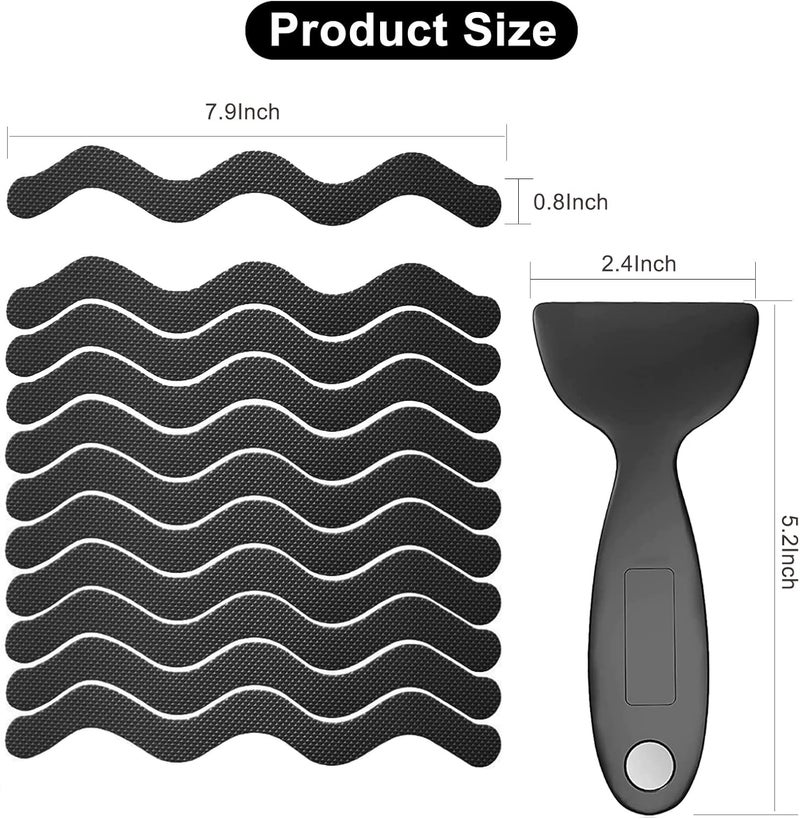 Ding Xi Bathroom Tub Anti-Slip Stickers 24 Pack Safety Tub Strip Decals with Premium Scraper for Tub Shower Stair Ladder Boat (Black) - Image 5