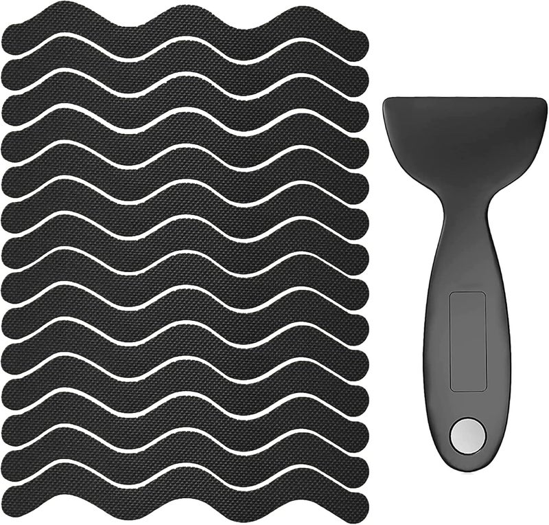 Ding Xi Bathroom Tub Anti-Slip Stickers 24 Pack Safety Tub Strip Decals with Premium Scraper for Tub Shower Stair Ladder Boat (Black) - Image 1