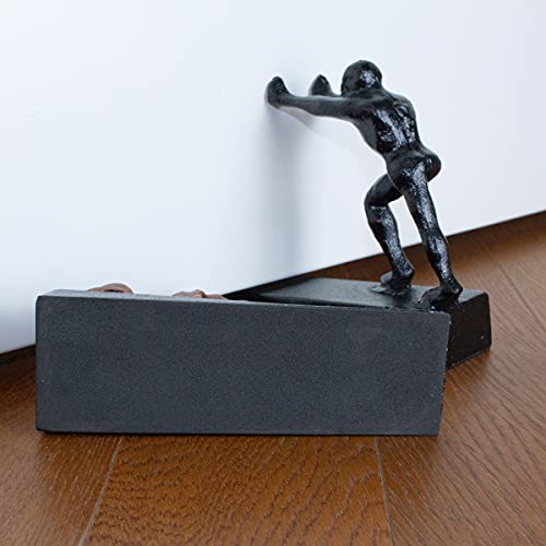 Earl Diamond Heavy Duty Cast Iron Cute Strong Man Door Stops | Decorative Cute Animal Statue Metal Door Stopper Wedge, with Non-Slip Mat for Home Office Commercial - Image 5