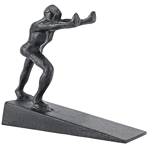 Earl Diamond Heavy Duty Cast Iron Cute Strong Man Door Stops | Decorative Cute Animal Statue Metal Door Stopper Wedge, with Non-Slip Mat for Home Office Commercial - Image 1