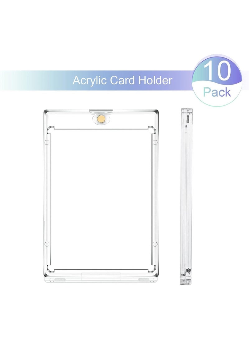 Peachjoy Trading Card Holder 35pt Magnetic Card Holder, Set of 10 Professional-Grade Card Sleeves, Clear Protective Cases with Magnetic Seal for Baseball, Football and Game Card Preservation - Image 2