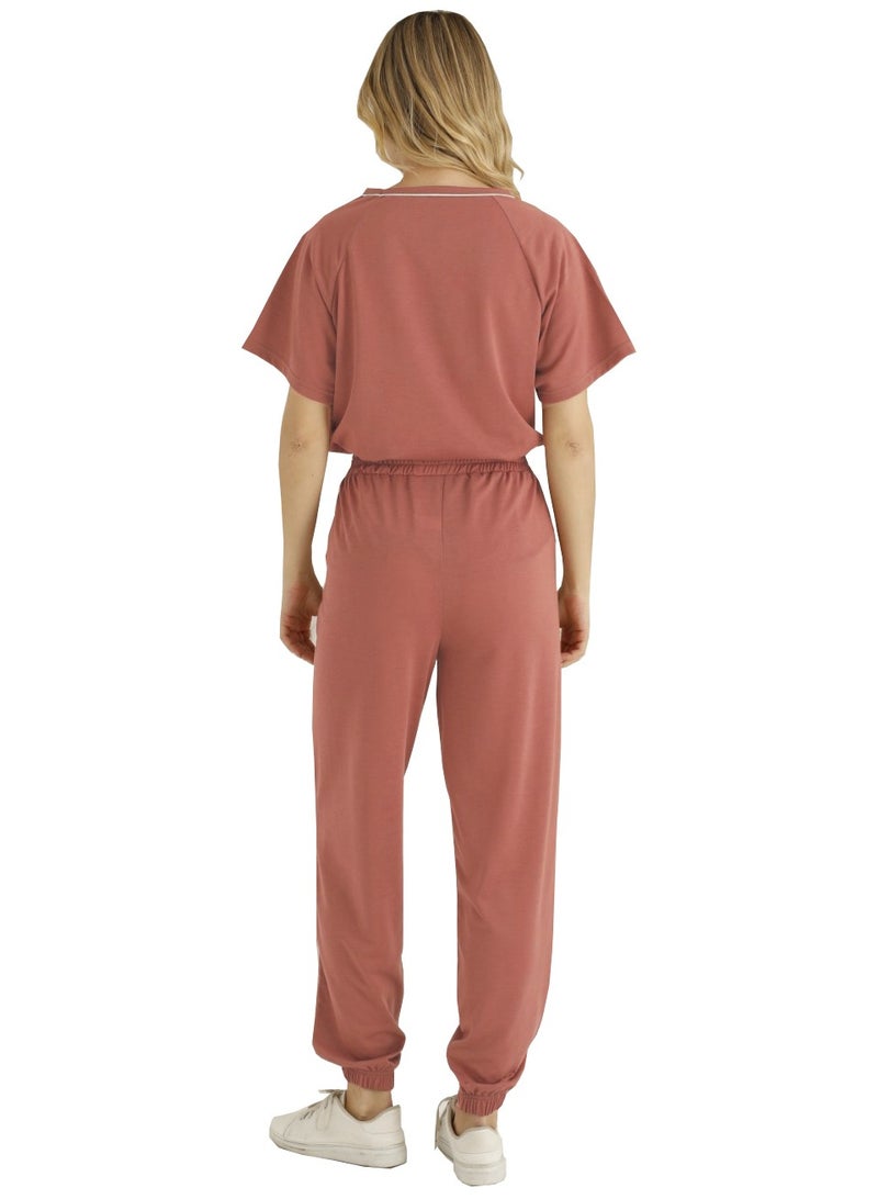 Boyraz Women's Sportswear Top and Pants Set Turkish Cotton Ladies Tracksuit Set Sport Dress Peach  - Image 2